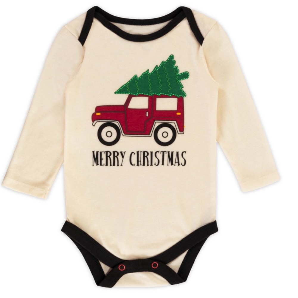 Holiday Time Baby Boys' "Merry Christmas" Jeep Bodysuit